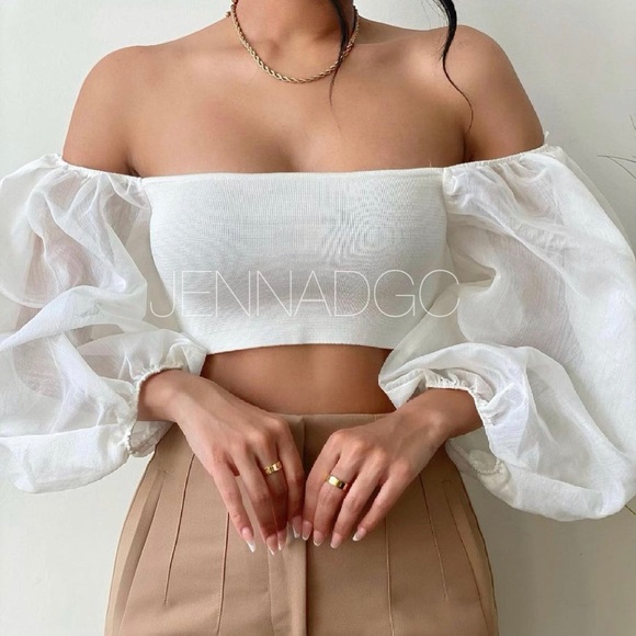 Zara Combination Organza Knit Top NWT - Picture 5 of 17